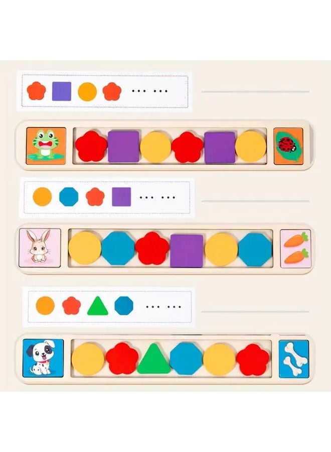 لعبة خشبية للألغاز الهندسية بلون منطقي مطابق للوحة التعليمية للأطفال - Image 3